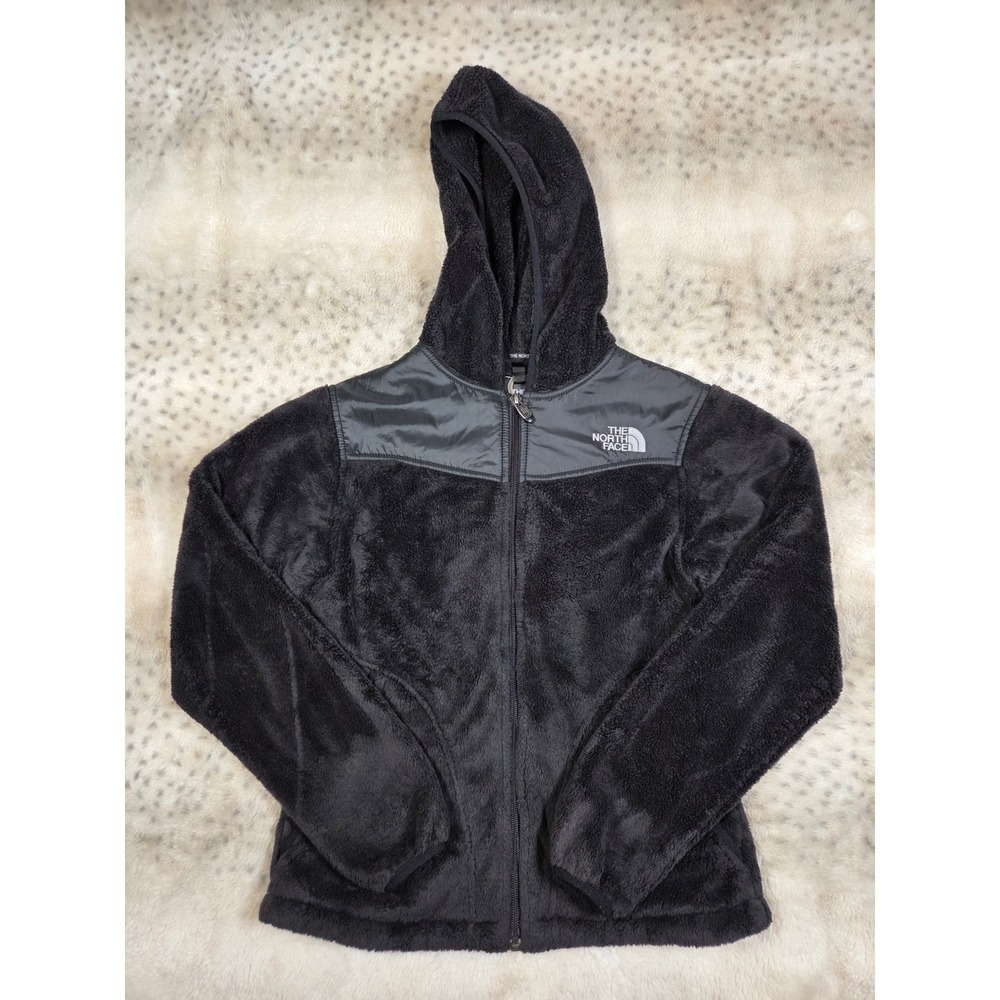 The North Face Osito Hybrid Hoodie Women's XS Black Fuzzy Fleece Full Zip